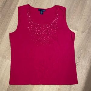 Karen Scott hot pink cotton tank top- XL